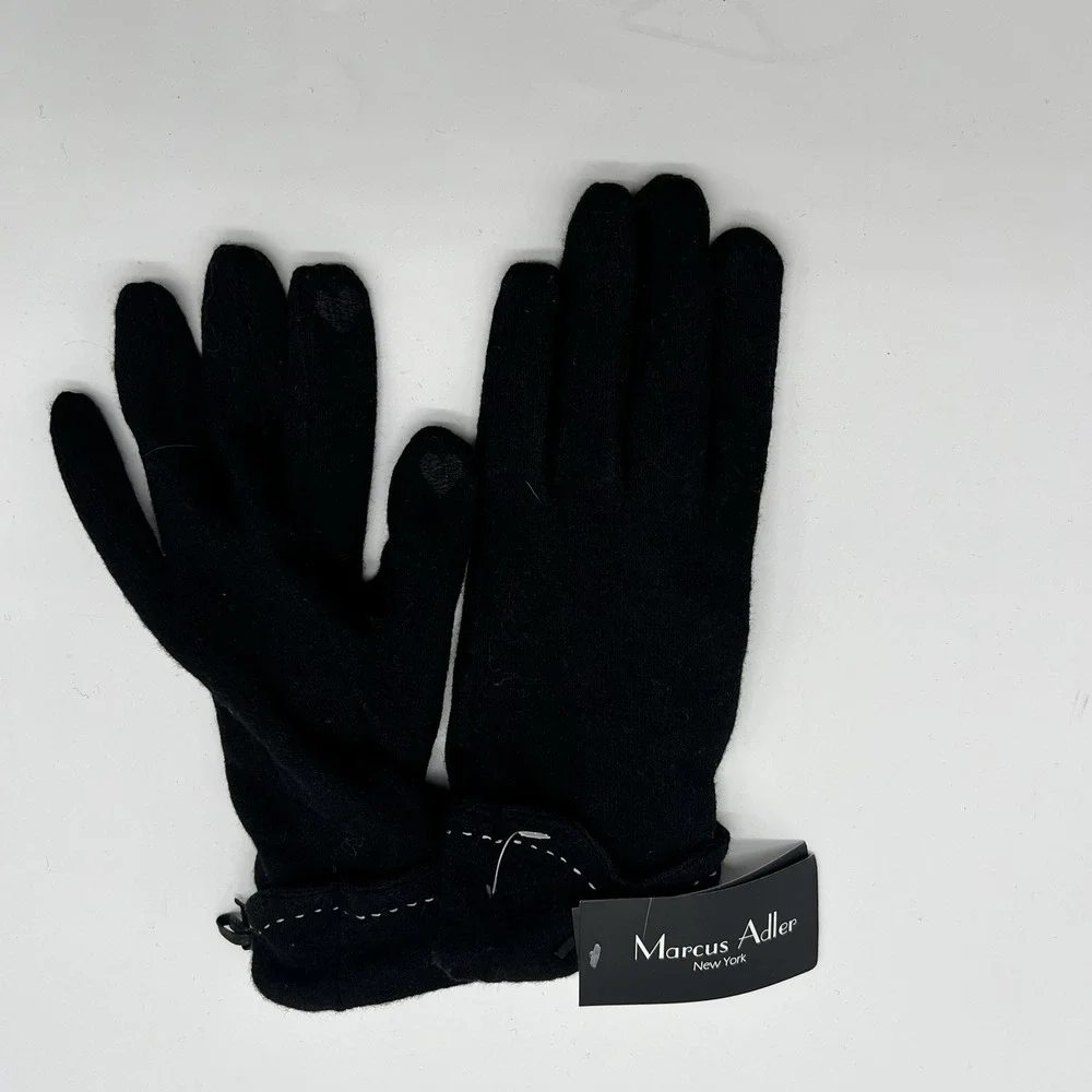 Marcus Adler‎ Ruched Touchscreen Gloves Womens Size One Size Black NWT